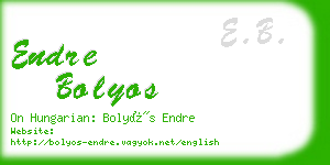 endre bolyos business card