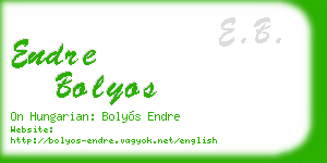 endre bolyos business card